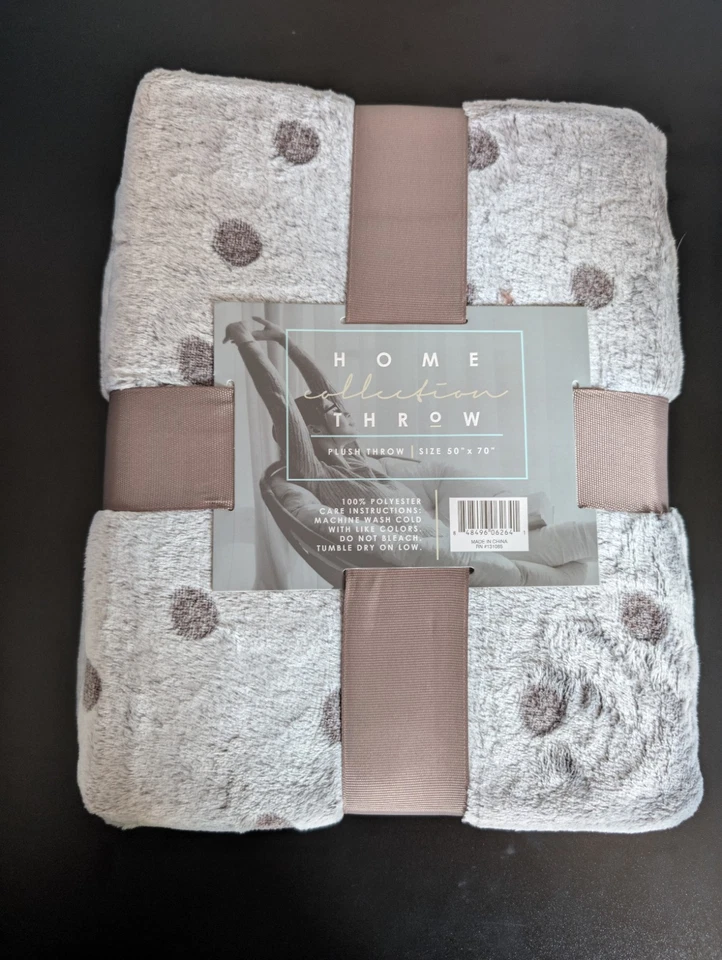 Manta de felpa 50"x70" lunares rosa verde azul marrón patrón ropa de cama Foto 4 de 4