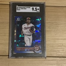 James Wood 2022 Bowman Chrome Draft Sapphire #BDC-171 Nationals SCG 9.5