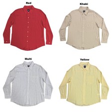 GAP Womens Linen Blend Button-Down Long Sleev...