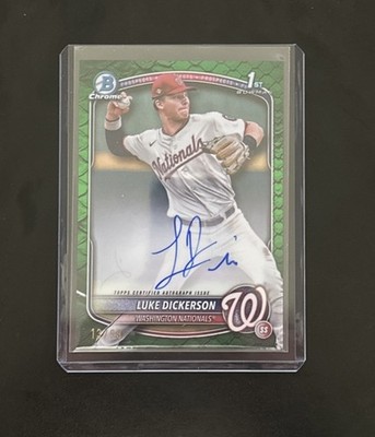 2025 BowmanChrome Prospect Auto Luke Dickerson CPA-LDI Green Reptilian /99 AU/RC