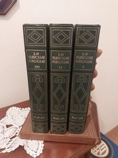 La Sacra Bibbia - Saie Editrice - Torino - 3 volumi - 1979 Portalibri Legno