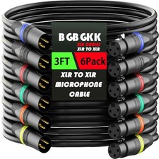 XLR Cables 3ft 6 Pack, Professional XLR Microphone Cable Male to Female, Gold...