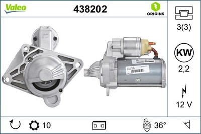 Anlasser Starter VALEO ORIGINS - NEW O.E. TECHNOLOGIE 438202 für RENAULT NISSAN