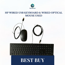 HP Wired USB Keyboard Wired Optical Mouse Used