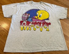 VTG 90s Looney Tunes Tweety Bird "Whatever" Shirt Sz 2XL/3XL Oversized
