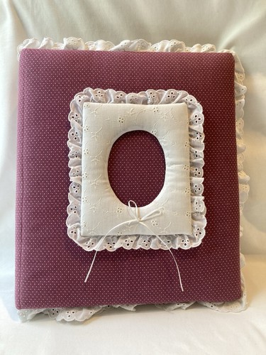 Vintage 1980s Handmade Fabric Photo Album Cottagecore Grannycore Lace Ruffle VTG
