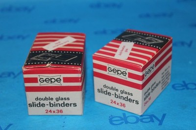 Vintage NOS Gepe 2 Boxes of 20 , 40 Total 24X36 Double Glass Slide Binders