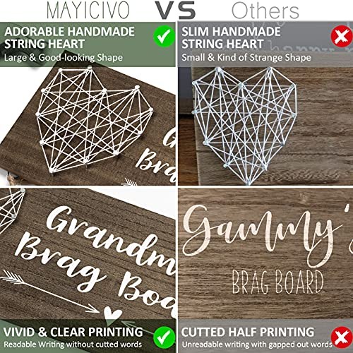 Grandma's Brag Board Grandma Gifts, Christmas Gifts for Grandma Walnut Brown