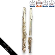 YAMAHA YFL211S E Mechanism Silver Plated Flute Tested with Case