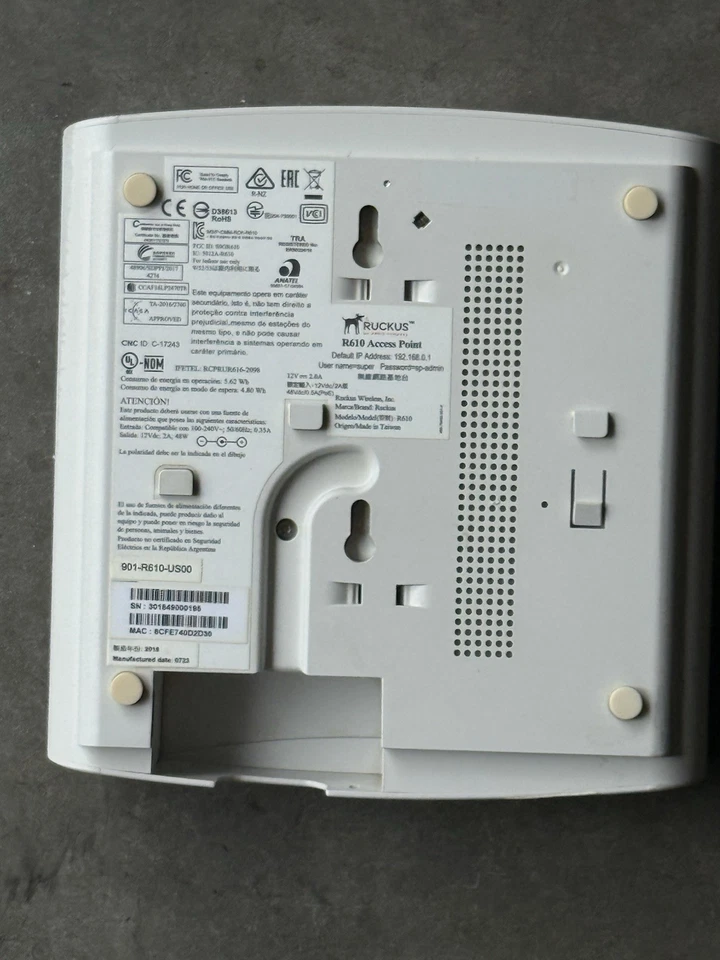 Ruckus ZoneFlex R610 Dual-Band Wireless Access Point With Unleashed Firmware - Image 2 of 4