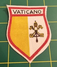 The Vatican Vaticano Crest Coat of Arms Italy Rome Printed Fabric Patch B3B5