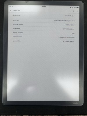 Amazon Kindle Scribe Colorsoft Graphite 64GB TABLET ONLY.