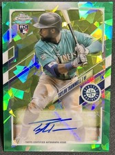 2021 Topps Chrome Update Sapphire Taylor Trammell RC Green Auto /50 #RA-TT