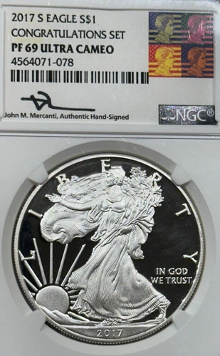 2017 Silver American Eagle •Congratulation Set• NGC PF 69 Ultra Cameo
