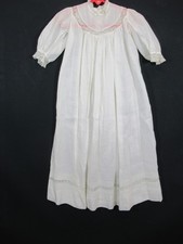 Antique 1800s Victorian Baby Dress Pintuck Mesh Lace Christening Gown