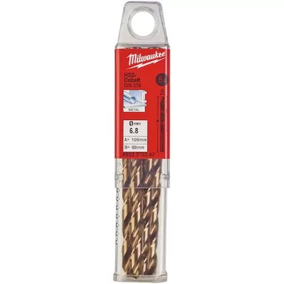 Milwaukee 4932373347 HSS-G Kobalt Bohrer (DIN338) - 5 Stück - 6,8 x 109 mm