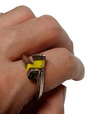 Handmade African Tuareg Ring , Adjustable Yellow Ethnic Tribal African  Jewelry