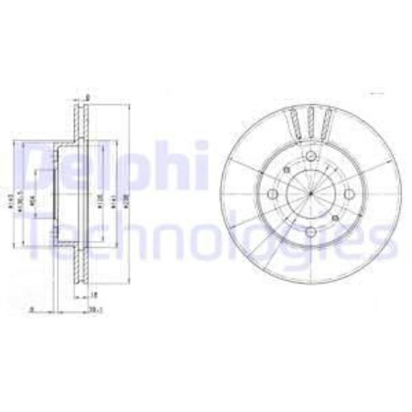Delphi 2X Bremsscheibe Vorne Ø236 Mm FüR Mitsubishi Colt V Cj_ Cp_ 1300 Glglx-image