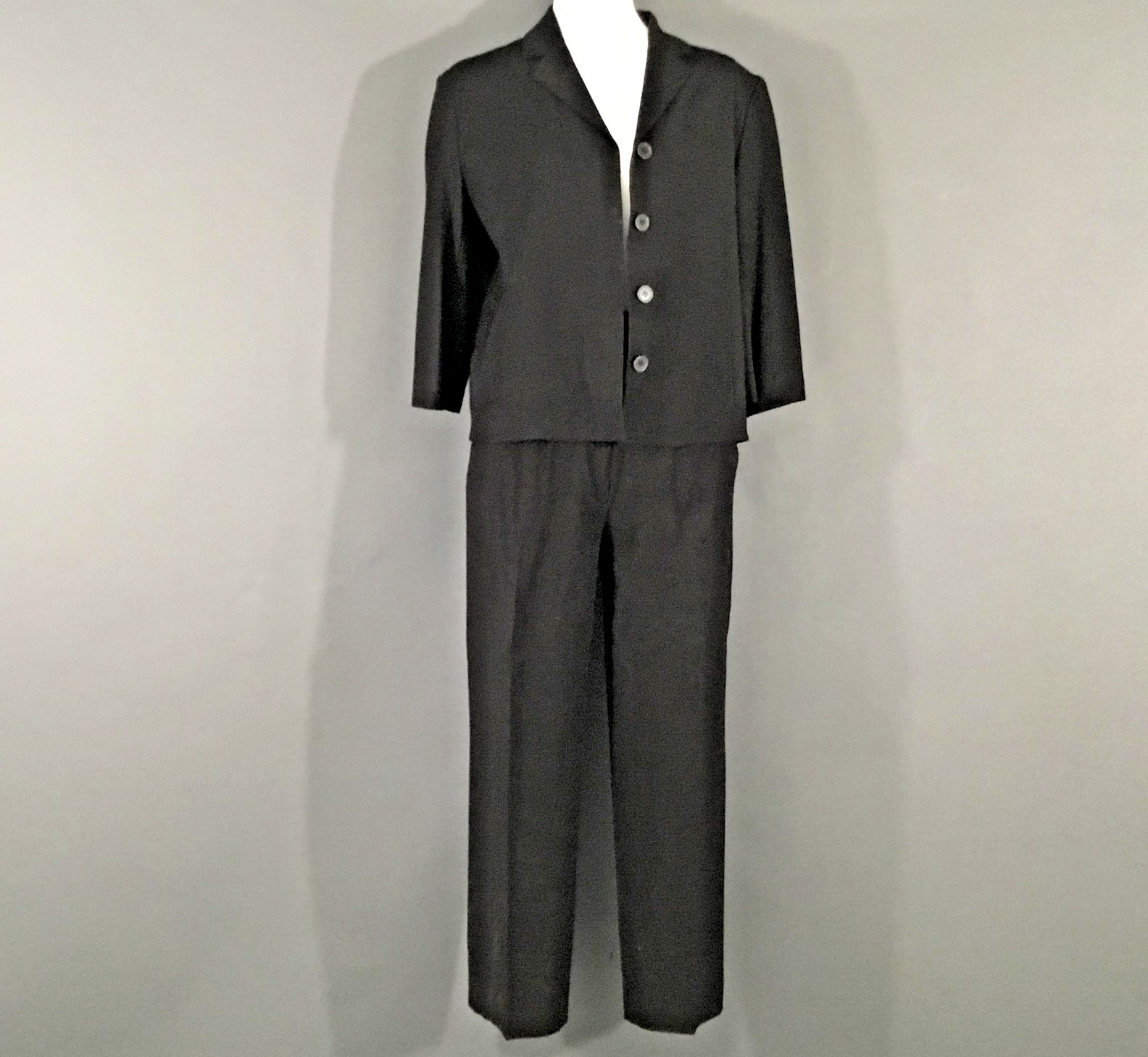 Vintage Jones New York Essentials Pant Suit Womens 6P Black 