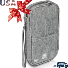 RFID Blocking Travel Wallet Passport Holder Waterproof Organizer Zipper Pocket