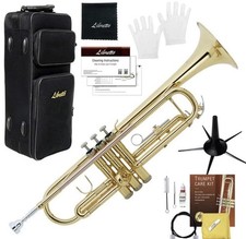 Libretto Gold Lacquer Bb Trumpet Set, Rose Brass Leadpipe, Standard for Begin...