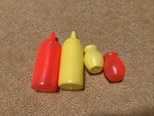 Vintage Play Ketchup  Mustard Bottles With Salt  Pepper Shaker