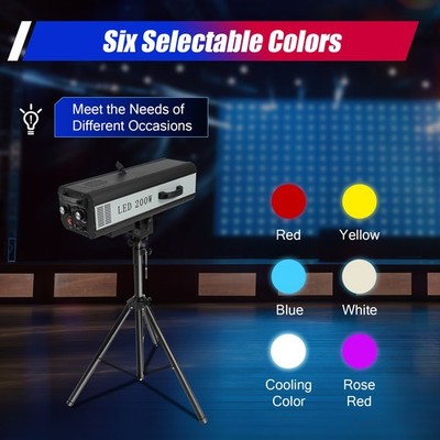 200W LED Follow Spot Light Manual Control Spotlight Stage Light Adjustable