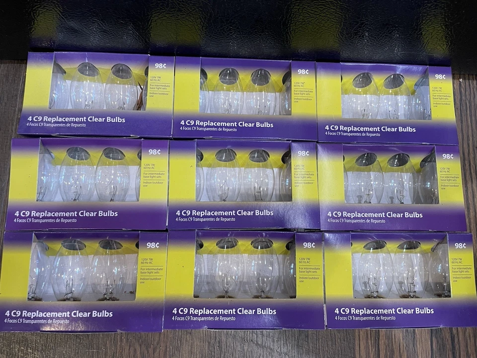 9x4 36 C9 Christmas REPLACEMENT LIGHT BULBS Clear GLASS Lot NEW Light Keeper Pro - Image 4 of 4
