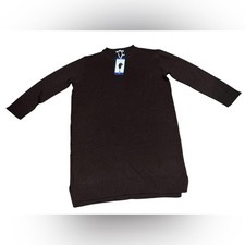 NWT Jessica Simpson Women's Large Brown Long Sleeve Sweater Mini Dress Cozy Knit