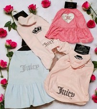 4 Juicy Couture Pink Blue Bling Tracksuit Hoodie Dress M/L Lot Dog Pet Outfit