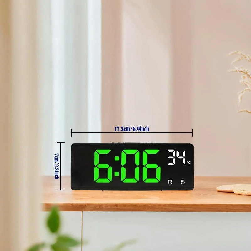 Digital Alarm Clock Travel Clock with Temperature Table Clock Random Display - s l960