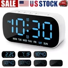 Digital LED Desk Alarm Clock LED Large Display Time Temperature Battery Snooze