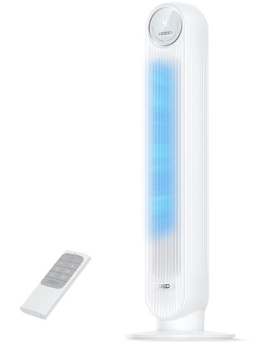 20dB Silent Tower Fan, 28 ft/s Velocity Electric Cooling Fan with Remote, 90° O…