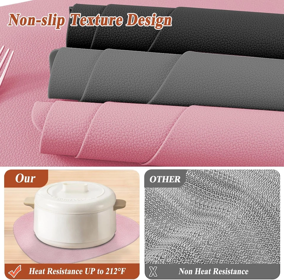 Set Di 4 Tovagliette E Sottobicchieri in Silicone, Resistenti Al Calore Fino a 2 - Immagine 3 di 4