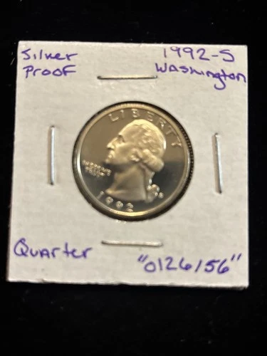 1992 S Washington Quarter “0126156” 25 Cents Silver Proof United States 25C