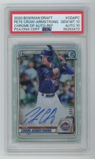 2020 Bowman Draft Chrome Refractor Pete Crow-Armstrong Auto #304/499 PSA 10 10