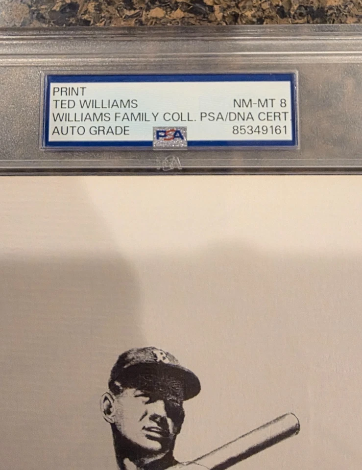 Ted Williams HOF Boston Red Sox Signed 8x10 PSA 8 Williams Family Collection - Image 4 of 4