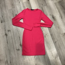Pretty Little Thing Pink Ribbed Bodycon Dress, size 2