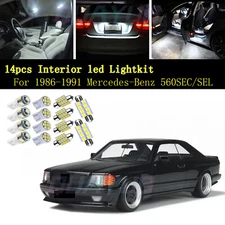 For 1986-1991 Mercedes-Benz 560SEC/SEL 14x Car Interior LED White Light Bulb Kit