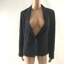 Ann Taylor Women  s Size 4 Blazer Jacket Blue One Button Navy Career Business