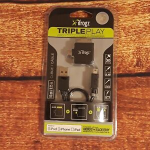 Electronic Computer Accessories iFrogz Triple Play Multi-Tip USB 2.0 Charge/Sync Cable w/30-Pin Dock Connector Micro USB & Mini USB Black 6-Pack iFrogz IFZ-TRISYNC-GRN Electronic Computer Accessories iFrogz Triple Play Multi-Tip USB 2.0 Charge/Sync Cable w/30-Pin Dock Connector Micro USB & Mini USB Black 6-Pack iFrogz IFZ-TRISYNC-GRN