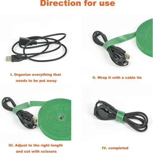 5M Nylon Plant Bandage Tie Reusable Plant Hook Loop Ties Green Fastener Tape _SE - Photo 4/15