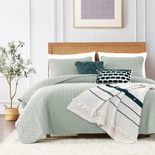 Size Quilt Bedding Sets with Pillow Shams, Sage Green Queen Mist Sage