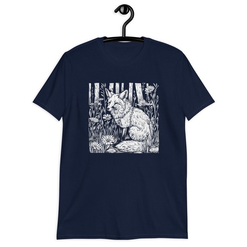 Vintage Folklore Fox Wildflower Forest Cottagecore Aesthetic Unisex T-Shirt - Picture 4 of 5