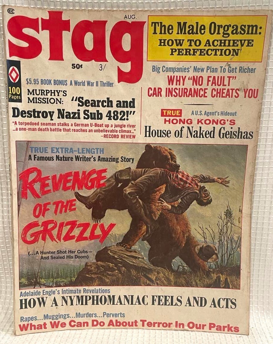 Vintage Stag Magazine August 1970 Pulp Action Man&rsquo;s Adventure | eBay