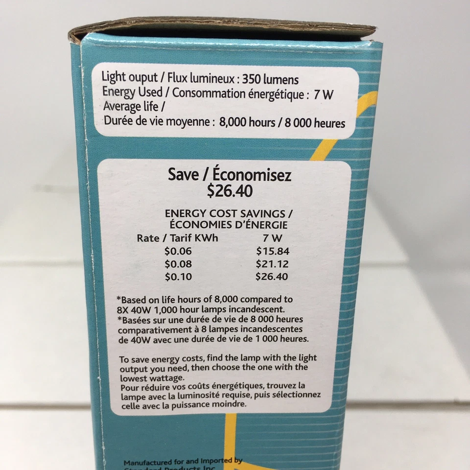 (Lot of 40) Standard CF7/27K/CANDLE/E26/STD CFL 7W Candle E26 Light Bulbs 2700K - Image 3 of 4