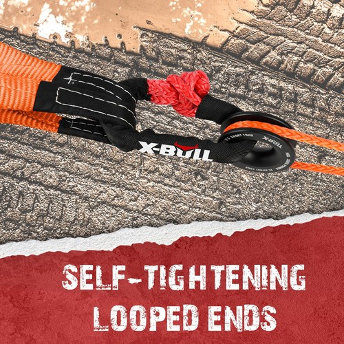 X-BULL Soft Shackle Synthetic Rope Recovery Snatch Ring Block Pulley 50000LBS - Picture 7 of 11