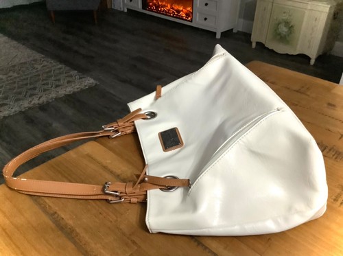 BEAUTIFUL KENNETH COLE REACTION IVORY SATCHEL STARSTRUCK SHOULDER TOTE BAG PURSE - Picture 20 of 24