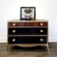 vintage walnut buffet painted in black and gold