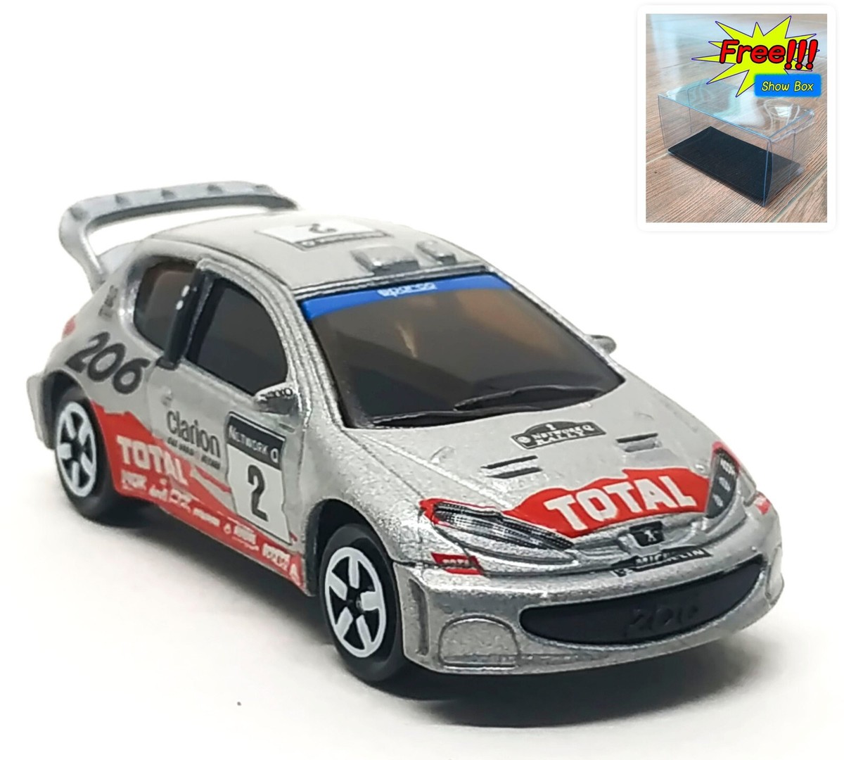 Majorette Peugeot 206 WRC no.2 Silver 1:57 (3